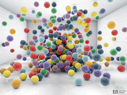 Взрыв разноцветных шаров