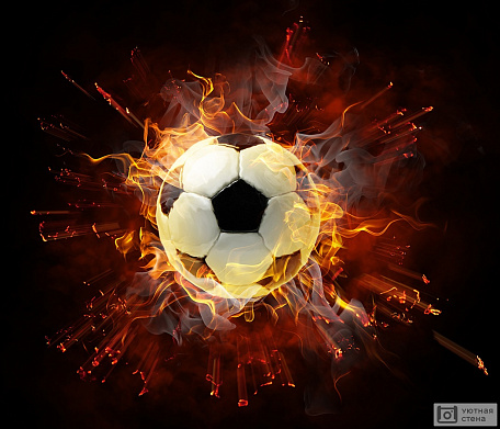 Футбольный мяч в огне