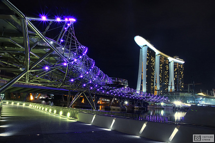 Мосты ночного Сингапура