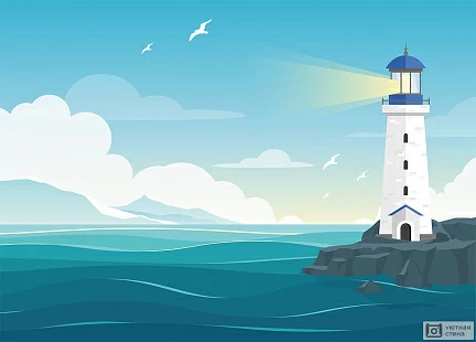 Маяк посреди моря