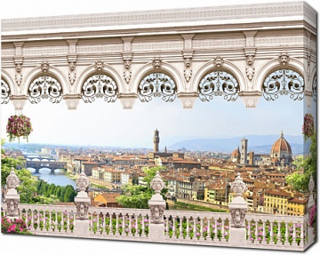 Балкон с видом на Флоренцию. Италия
