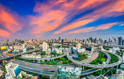 Дорожные развязки мегаполиса Бангкок. Таиланд
