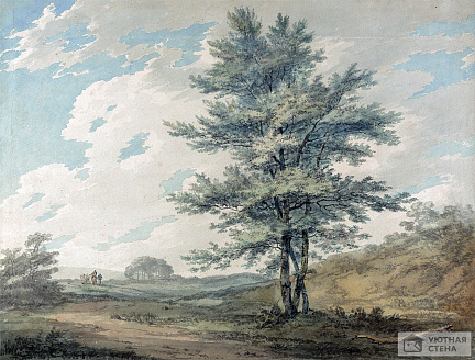 Джозеф Мэллорд Уильям Тернер — Пейзаж с деревьями и фигурами