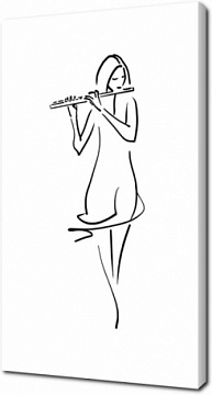 Девушка играет на флейте