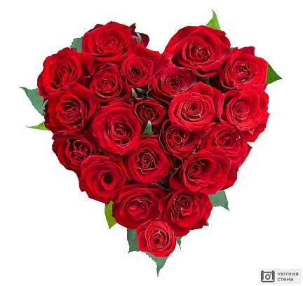 Букет в виде сердца из роз