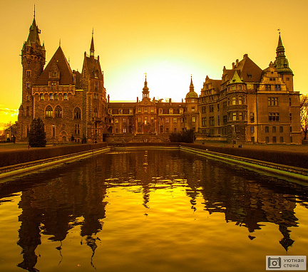 Фотообои Красивый замок на закате, Польша