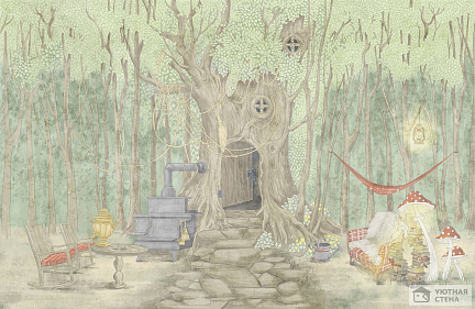 Уединенный дом в сказочном лесу