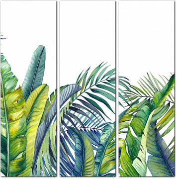 Акварельные листья пальм