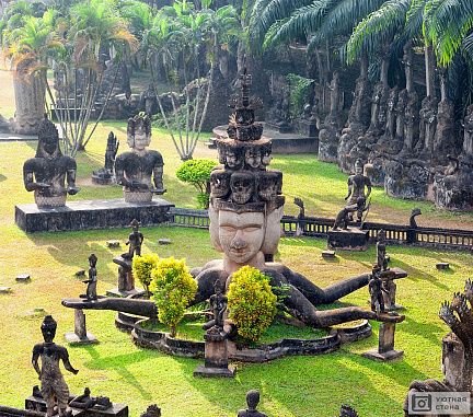 Забавный Будда парк в Лаосе, Вьентьян, Вьетнам