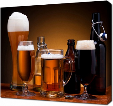 Разнообразие бокалов и пива