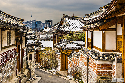 Фотообои Исторический район города Сеул. Южная Корея