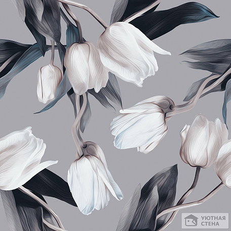 Кружение белых тюльпанов