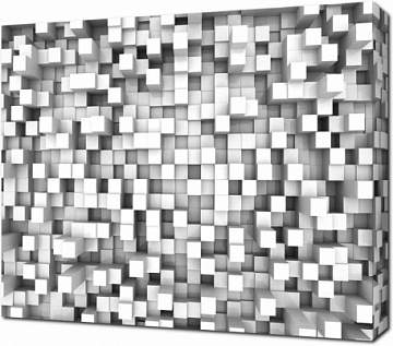 Стена из белых кубов 3D