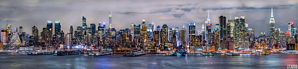 Фотообои Ночная панорама Нью-Йорка
