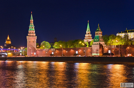 Фотообои Ночной Кремль. Москва. Россия