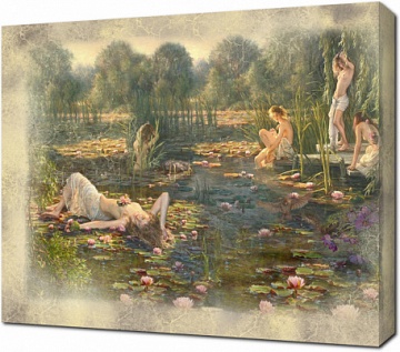 Девушки отдыхают на озере