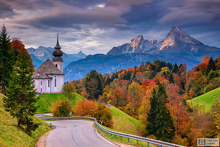 Фотообои Осеняя дорога в Альпах, Германия