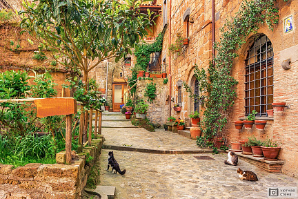 Красивая улица в Старом городе. Тоскана