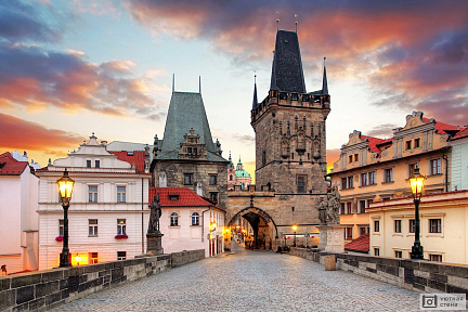 Фотообои Прага на закате. Чехия