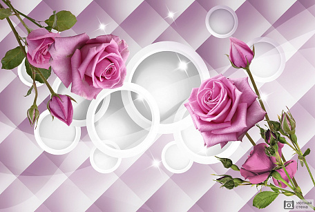 3D розы с кругами и ромбами