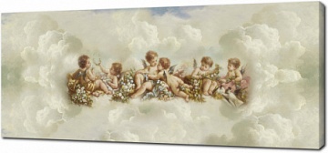 Фреска с ангелами в облаках