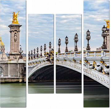 Мост Александра III и дом инвалидов. Париж. Франция