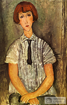 Амадео Модильяни - Девушка в полосатой рубашке