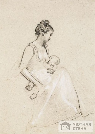 Зарисовка мамы с младенцем