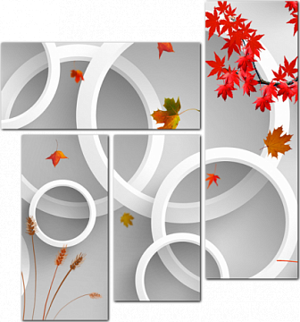 3D Кленовые листья и круги