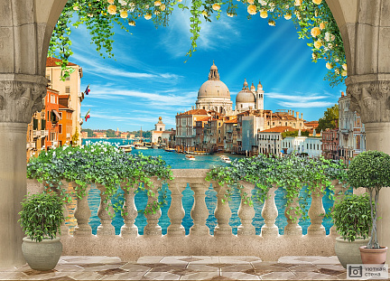 Фотообои балкон с видом на Венецию