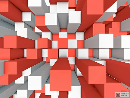Красные и белые фигуры 3D