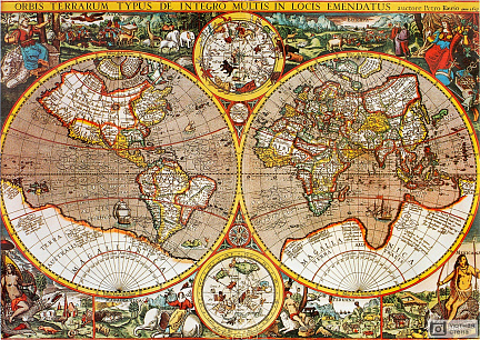 Старинная карта 17 века