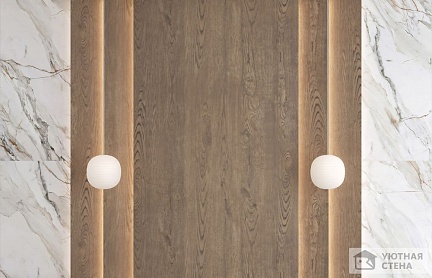 Декоративные деревяные стеновые панели с мрамором
