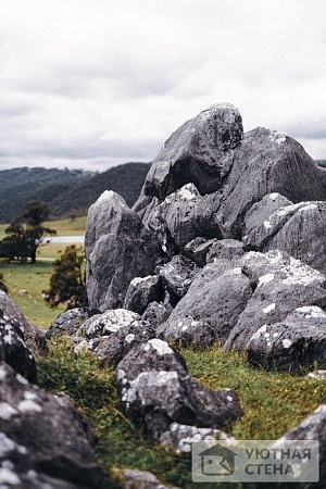 Крупные камни в траве