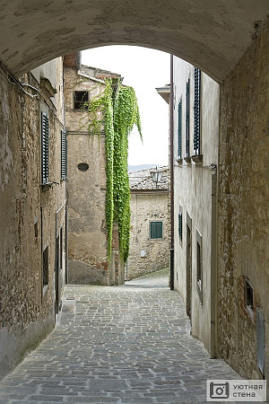 Средневековая улочка с Аркой в Италии