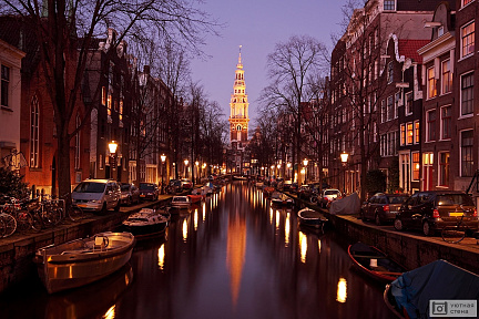 Фотообои Сумерки в Амстердаме. Нидерланды