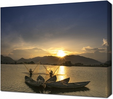 Закат у рыбаков во Вьетнаме
