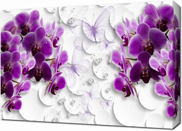 3D Орхидеи и прозрачные бабочки