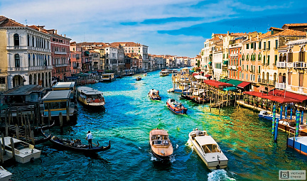 Знаменитый Гранд-Канал, Венеция, Италия