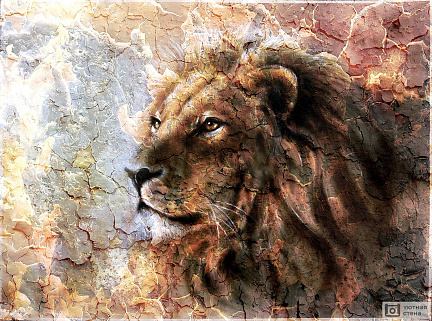 Голова льва в стиле арт