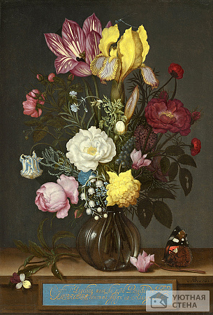 Амброзий Бошерт Старший — Букет цветов в стеклянной вазе