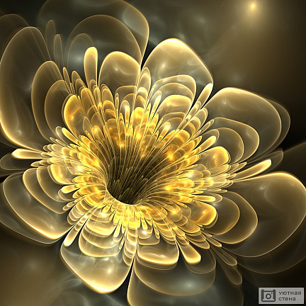 Золотой 3D цветок