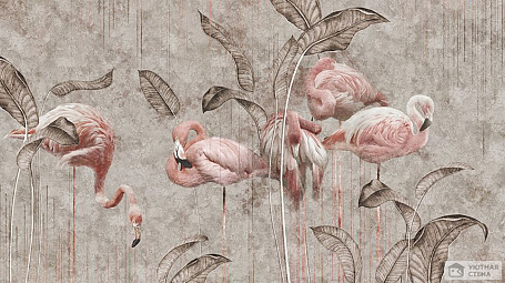 Фламинго на абстрактном фоне