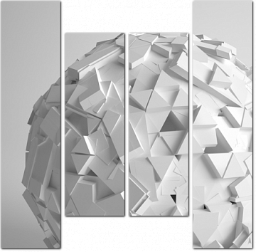 Белый шар из кристаллов 3D