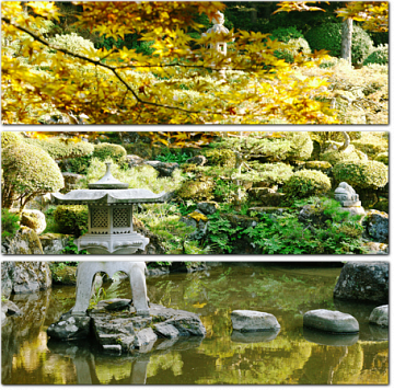 Мост из камней в японском саду