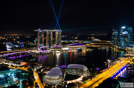 Фотообои Огни ночного Сингапура
