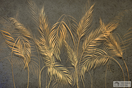 Роскошные золотистые листья пальм