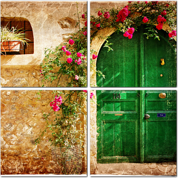 Старые живописные греческие двери