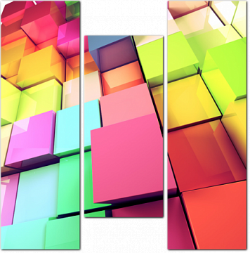 Яркие, цветные 3D кубы