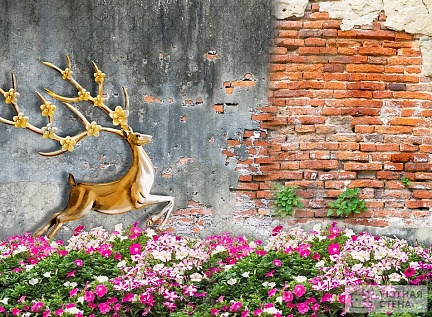 Декоративная стена с оленем